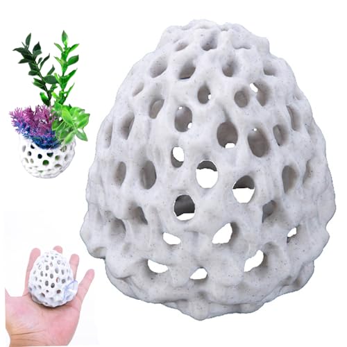Shrimp Cave, 2.8x3.2 Inch Fish Tank Rocks with Suction Cup, Hollow & Multifunctional Fish Tank Accessories, Simulation Aquarium Decor for Home, Aquarium Cave