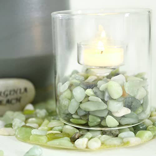 11lbs Natural River Rocks, Polished Pebbles for Plants Garden, 0.3-0.8 inch Decorative Jade Stones, Ideal for Fish Tank, Vases, Crafting, Home Decor and Garden Landscaping Rocks,Jade - size: 11 Pounds, style: Jade