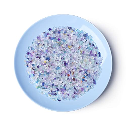 LAIDANLA Decorative Tumbled Gravel Fluorite Crystals Chip Polished Bulk Natural Gem Aquarium Gravel Rocks Pebbles Fish Tank Gravel Vase Filler Succulents Terrarium Supplies 100g - color: Fluorite, size: 0.22 Pound-（0.2"-0.28"）
