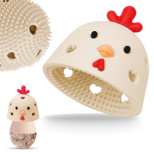 Silicone Egg Brush Cleaner, Egg Cleaner for Fresh Eggs, Egg Scrubber for Fresh Eggs, Egg Washer for Fresh Eggs, Reusable Cleaning Tools for Egg Washer (Khaki) - color: Khaki