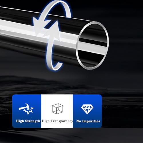 Clear Rigid Acrylic Pipe Tube 5PCS 1"(25mm) OD 2mm Wall TK & 5PCS 1/2"(12mm) OD x 1mm Wall TK 15.5" Length Round DIY High Impact PMMA Tubing for Lamps and Lanterns, Water Cooling System - size: 1/2 inch/1 inch