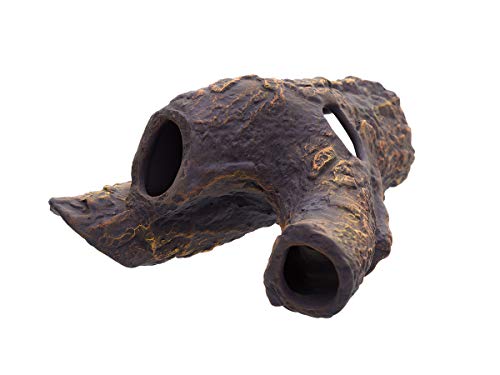 Plecoceramics Aquarium Ceramic Decorations Cave Betta Stone Decor - Aquarium Fish Tank Hideway Decor for breeding Cichlids Plecos Betta Toys Hideout (Snag)