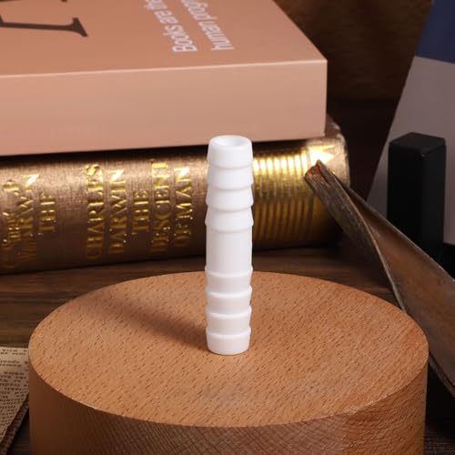 6 Pcs Plastic Hose Barb Fitting, 1/2" x 1/2" Pipe Connectors White Plastic Barbed Splicer Adapter Union Fitting for Aquarium Household Adapters Fuel Gas Liquid Air