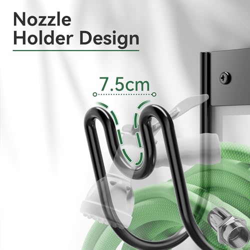 Black Metal Garden Hose Holder - Wall Mounted Water Hose Holder - Hose Hanger Heavy Duty for Water Hose Extension Cords Vacuum Hose (1 Pack) - size: 1 Pack