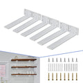 CLT Shelf Bracket( White) , 12” Quarter Inch (1/5") Thick- Max Load: 330 lb Rustic Industrial Modern Farmhouse Heavy Duty Corner Brace Joint Right Angle Bracket for DIY Table Bench, Pack of 6 - size: 12 Inch, style: White S Gusset