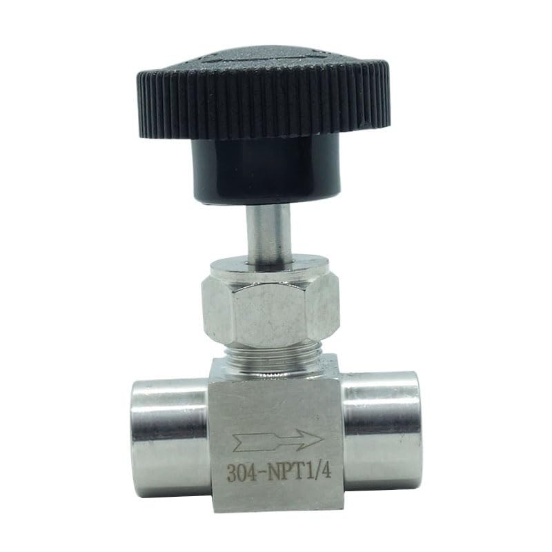 1 Piece Stainless Steel 304 Instrument Gas Needle Valve 1/4" NPT Female x 1/4 NPT Female - size: Straight 1/4" NPT F x F