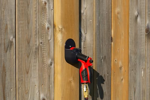 Nozzle Dock - Garden Hose Nozzle Holder | Wall-Mount Hook for Outdoor Spray Nozzles (Black) - color: Black