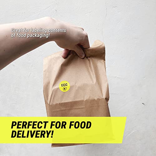 Egg Stickers - 1 Inch Round Circle Egg Food Labels in Bright Yellow for Restaurant, Deli, Food Truck, Supermarket, Grocery Store Stickers Food Meal Menu Choice Sticker Package Label - 300 Labels/Pack - color: Egg, size: 300 Labels