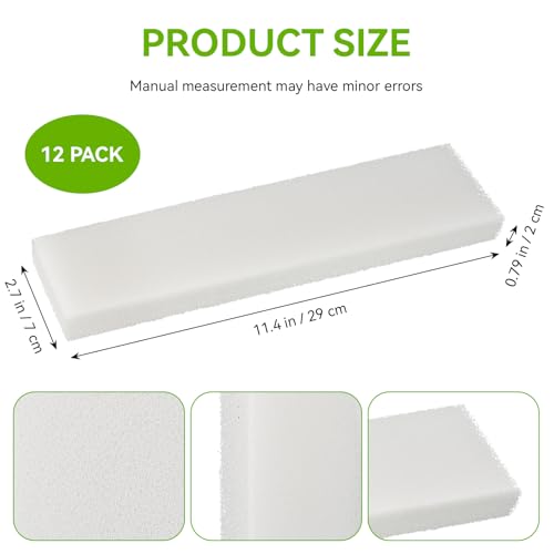 A-226 Foam Filter Pad Inserts for Hagen Fluval 404, 405, 406, 407, Foam Filter Sponge for Aquarium, Replacement Filter Media Sponge for Freshwater and Saltwater Tanks, 12 Pack