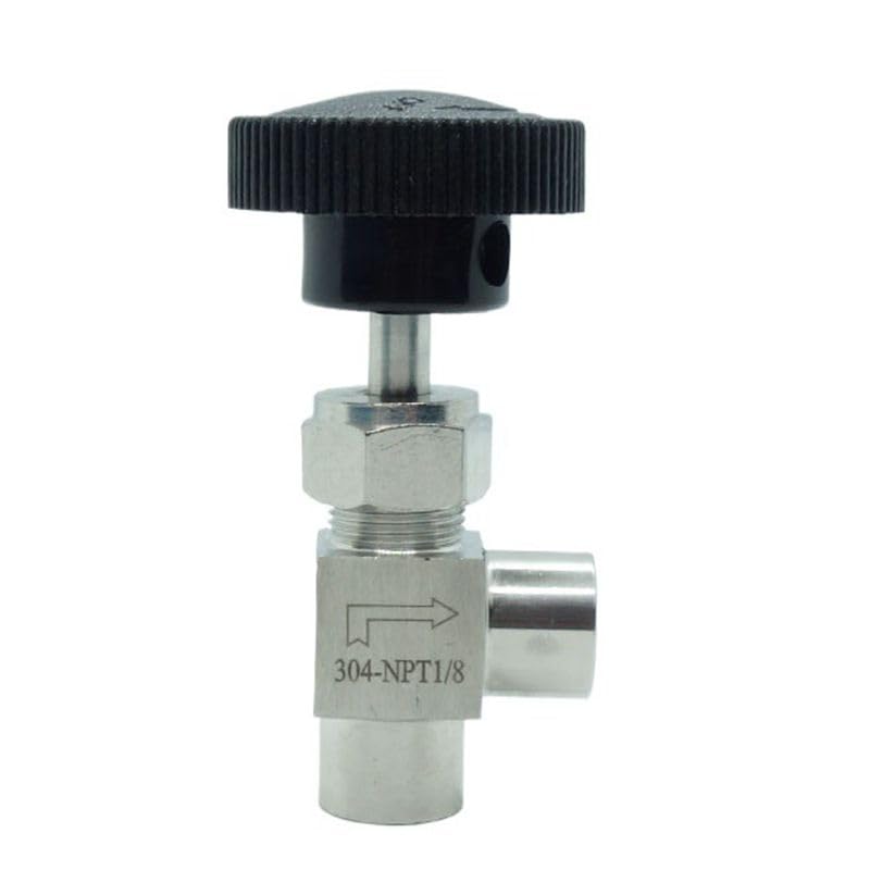 1 Piece Stainless Steel 304 Instrument Gas Angle Needle Valve 1/8" NPT Female x 1/8 NPT Female - size: Angle 1/8" NPT F x F