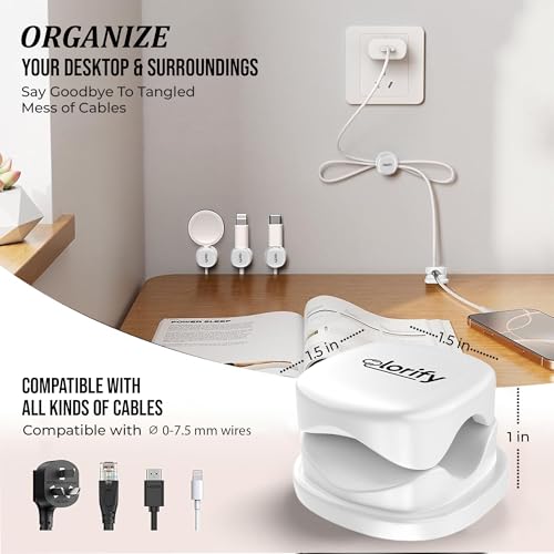 12 Pack Spring Cable Clips, White Adhesive Cord Organizer for Desk, Phone Charging Cords Holder, Car Cable Management, Cable Clips for Computer & Nightstand Charger Clips - color: White, size: Pack 12