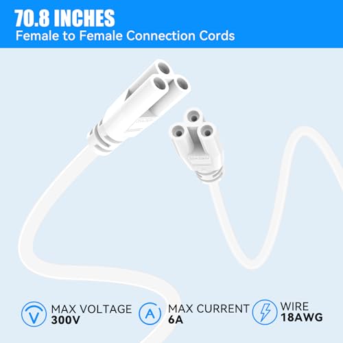 SHOPLED (4-Pack 6FT T5 T8 LED Shop Light Connecting Wire, Dual-Ended Linkable Cable Cords for LED Tube Light Fixture, Ceiling Lamp - style: 6FT Connecting Wire