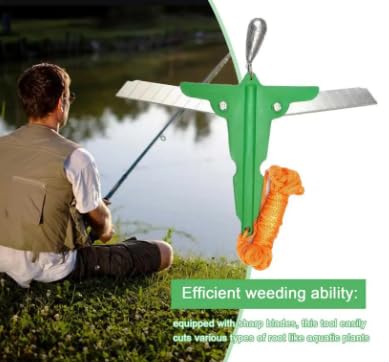 Pack of 1 Fishing Anchor Knife for Weeding Fishing Weeding Tools Aquatic Grass Cutter Multipurpose Collapsible Aquatic Plants Remover Tool