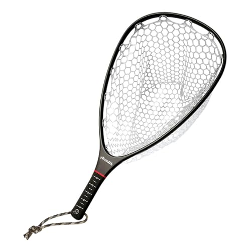 Aventik Fly Floating Fishing Net Carbon Fiber Landing Trout Net Light Weight Clear Rubber Ghost Net Catch & Release - color: Only Standard Black Net
