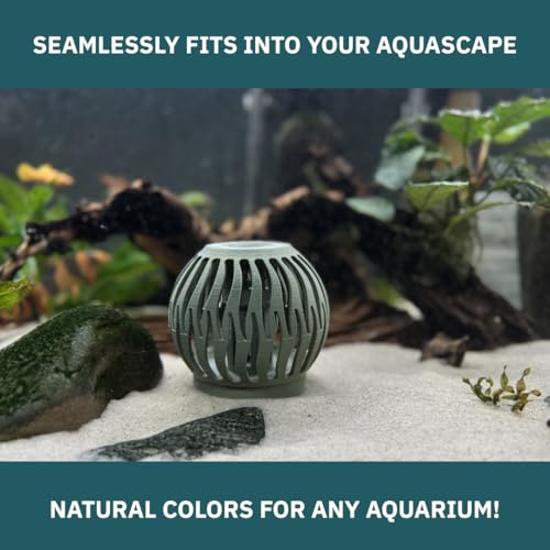 Shrimp Feeder and Hide for Freshwater Aquariums – Modular Design, Aquascape Friendly, Designed & Manufactured in USA (Moss)