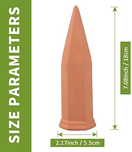 Tcamp 10 Pack Terracotta Watering Spikes, Plant Watering Devices Wine Bottle Automatic Plant Self Watering Spikes for Vacations, Self-Watering Stakes for Indoor Outdoor Plants - size: 10 Pack