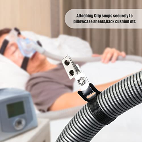 Yinkin 12 Pcs Hose Holder Clip Oxygen Tube Clips Entanglement Proof Hose Holder Secure for Uninterrupted Sleep Supplies(Black) - color: Black