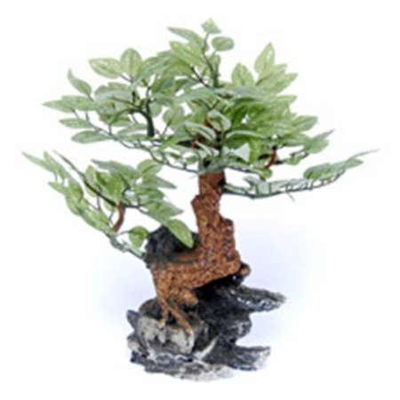 Penn-PLAX Deco-Replicas Bonsai Tree Aquarium Decoration – Green – Safe for Freshwater and Saltwater Fish Tanks – 10” Height
