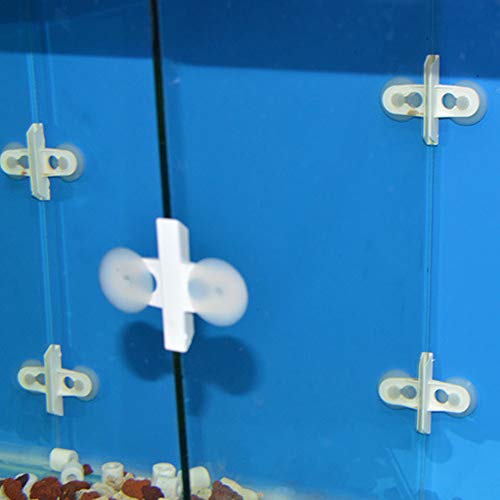 Alomejor Aquarium PVC Fish Tank Separator Divider Support Clamp/Holder for Breeding Fish Tank, 40PCS Blackwhite Suction Cup Separating Board, Suitable for 5-6mm Glass (Black) (White) - color: White