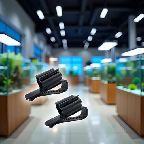2Pcs Black Fish for Tank Mounting Clip Water Pipe Hose Holder Multifunction Adjustable Clamp for 0.31""-0.62"" Dia Tub Aquarium Tube Holder, Aquarium Air Pump Accessories Aquarium Pumps and Filters