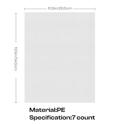Caydo 4 Pieces 7 Count Plastic Canvas Sheets 10.5 x 13.5 Inch Plastic Mesh Sheet, Eye Mesh for Embroidery, Acrylic Yarn Crafting, Knit Crochet Projects and Make Dividers - color: Clear White - 4pcs