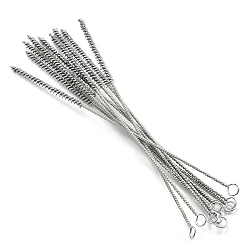Utoolmart Steel Wire Tube Brush 12" x 1/4" Spiral Long Handle Cleaning Brush for Tube Bottle Pipe Welding Slag Rust Remove Cleaning Tool,10pcs - color: 10pcs, size: 0.6cm