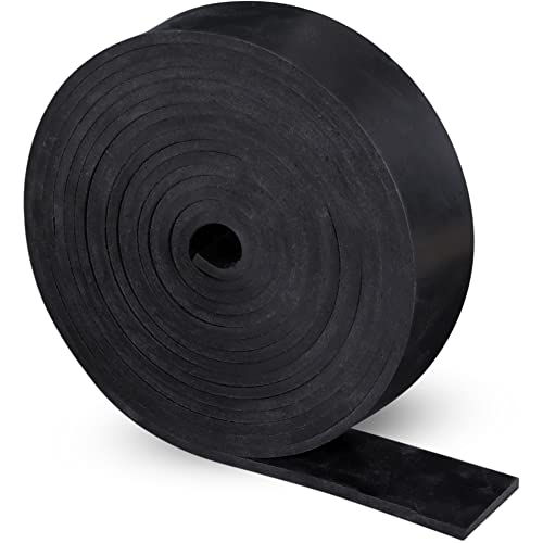 NABOWAN Solid Rubber Strips 1/8" (.125") Thick x 1" Wide x 120" Long, Thin Neoprene Rubber, Perfect for DIY Gasket Material, Sealing, Liner, Shield, Padding, Mat - size: 1" Wide x 120" Long, style: 1/8" (.125") Thick