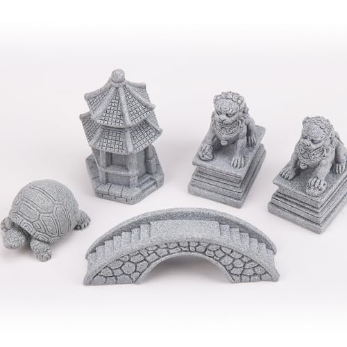 ZORZA 1Set Mini Chinese-Style Sandstone Figurines Enchanting Garden Bridge for Fairy Gardens Mini Zen Garden Decor Miniature Garden Accessories for Bonsai Terrariums Fish Tanks Decorations