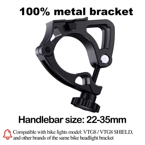 VICTAGEN Replacement Bracket for Bike Lights VTG8 VTG8Shield B3 Model, Bike Headlight Mount Base, Bicycle Light Holder, Easy to Install, for 22-35mm Handlebar, NOT for Y18 VTG10 Light - color: Aluminum bracket
