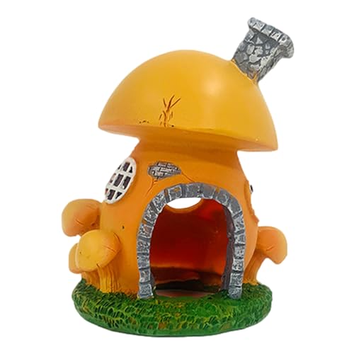 Fish Tank Decorations, Cottage Ornament Shrimp Shelter Hideaway Cave, Aquarium Decorations, Mushroom Decor, Aquarium Décor for Shrimp Betta Goldfish and Reptiles (B) - color: B