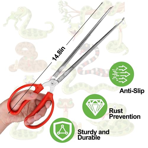 Snake Feeding Tongs,15 Inch Reptile Feeding Tongs,Extra Long Large Tweezers for Corn Ball Python Accessories,Bearded Dragon Tank Accessories,Pet Terrarium Supplies for Leopard Crested Gecko,Lizard - size: 1PCS