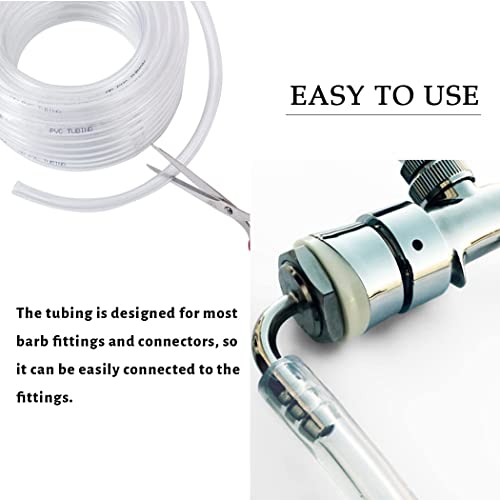 DAVCO 1/2" ID x 50ft Clear Vinyl Tubing, Low Pressure Flexible PVC Tubing, Heavy Duty UV Chemical Resistant Lightweight Plastic Vinyl Hose, BPA Free and Non Toxic - size: 1/2"ID, style: 50 Feet