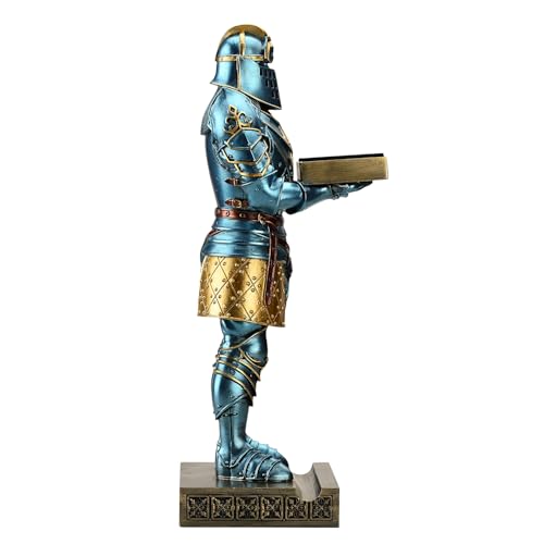King's Guard Headphone Stand Watch Display Stand Jewelry Bracelet Necklace Holder Trays Towers Warrior Knight Mobile Phone Stand for Office & Home 12.20 Inch (Blue) - color: Blue
