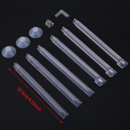 6 Pcs 4.13 Inch Aquarium Air Stone Bubble Bar Transparent Plastic Diffuser with Suction Cups for Fish Tank Oxygenation