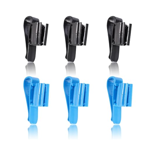 6 PCS Adjustable Aquarium Hose Holder Clips - Fish Tank Water Pipe Clamps for 8mm to 16mm Hoses, Secure Mounting Clip for Air Pump Tubing & Filter Pipes (Black & Blue)