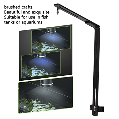 flexman Fish Tank Chandelier Bracket, 15.7x10.2 Aluminium Alloy Cylinder Aquarium Light Stand Kit, Full Spectrum Drop Light Mount Bracket for Fish Tank Bonsai (Black)