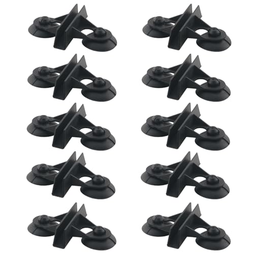 10PCS Black Aquarium Separator Clips Fish Tank Isolation Silicone Suction Cup Clips Plastic Clips 2.95x2.05in for Securing Glass Supporting Mesh Panels