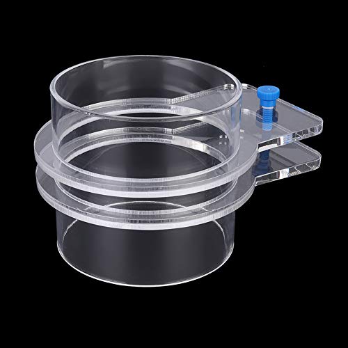 Transparent Acrylic Adjustable Fish Feeding Ring, Aquarium Fish Feeder for Freshwater and Saltwater Tanks, Durable Floating Feeding Circle with Rustproof Screws for Precise Food (50mm) - size: 50mm