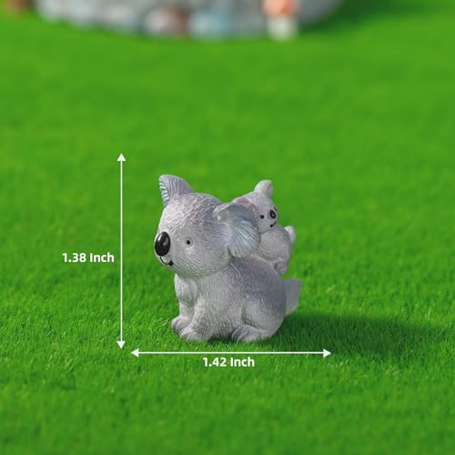 Koala Fairy Garden Accessories - Miniature Koala Figurines for Micro Landscape, Bonsai Craft, Cake Toppers, Desktop Decor, Fairy Garden, DIY,Car Decor, 6Pcs