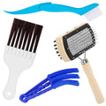 4Pcs Air Conditioner Ac Cleaning Kit, Useful Double-Sided Coil Cleaning Brush, Plastic Coil Brush Blinds Brush 2 in 1 Groove Cleaning Brush, Good Cleaning Effect for Air Conditioners, Refrigerators - color: 4pcs