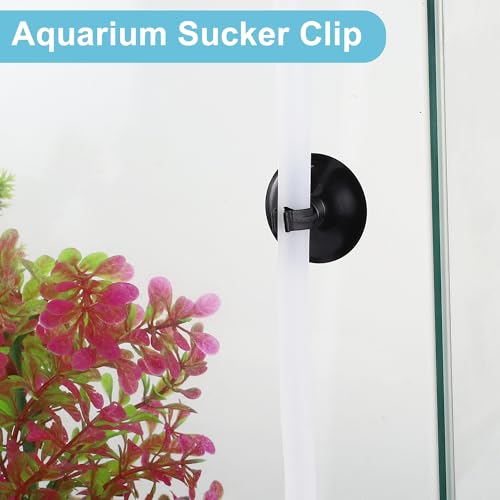 Aquarium Suction Cup, Aquarium Sucker Clip, Suction Cups Airline Tubing Holder, Fish Tank Accessories for Aquarium Fish Tank, Black, 0.39" 20 Pcs 20 Pcs