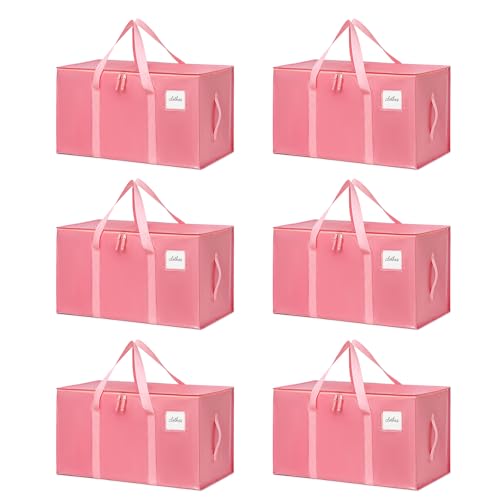 Moving Bags Heavy Duty Bubblegum Pink – Large Packing Bags for Moving, Extra Large Storage Totes with Zippers and Handles - color: Bubblegum Pink