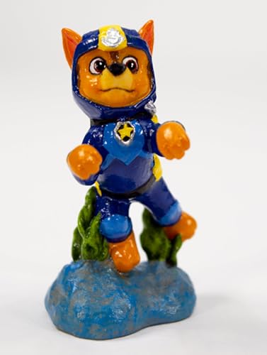 Penn-Plax Officially Licensed Paw Patrol Aquarium Ornament – Chase – Mini Size
