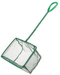 Pawfly Aquarium Fish Net with Braided Metal Handle Square Net with Soft Fine Mesh Sludge Food Residue Wastes Skimming Cleaning Net for Fish Tanks Small Koi Ponds and Pools - style: 6 Inch
