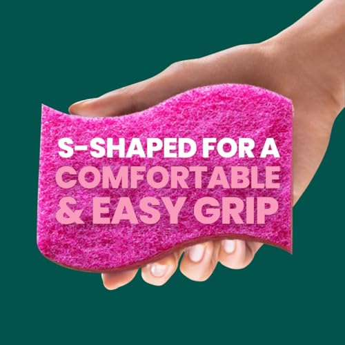 Scotch-Brite Delicate Clean Non-Scratch Scrub Sponge, 3 Nonscratch Kitchen Sponges for Gentle Cleaning of Porcelain, Fine china, Stemware, Nonstick Pots and Pans, Mirrors, Faucets, and More