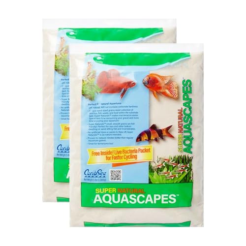 Carib Sea Super Natural Moonlight Sand for Aquarium – 5 lb Each – Ideal for Freshwater Aquaria – Perfect for Discus, Tetras, Angelfish, and More – (Pack of 2) - size: 5lb (Pack of 2)