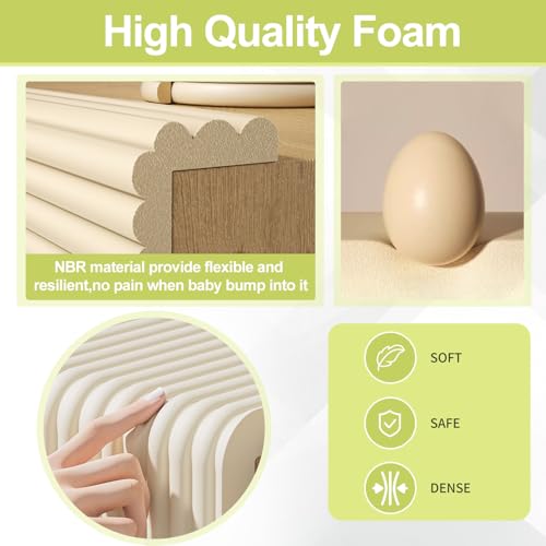 Baby Proofing Wall Corner Protector,Edge Guard Corner Protector,6.56ft Thinken Soft Corner Protectors Pre-Taped Soft Rubber Foam Edge Cushion for Furniture (Coffee Brown, 6.56Ft x 11.8" W x 0.47" Th) - color: Coffee Brown, size: 6.56Ft x 11.8"W x 0.47"Th