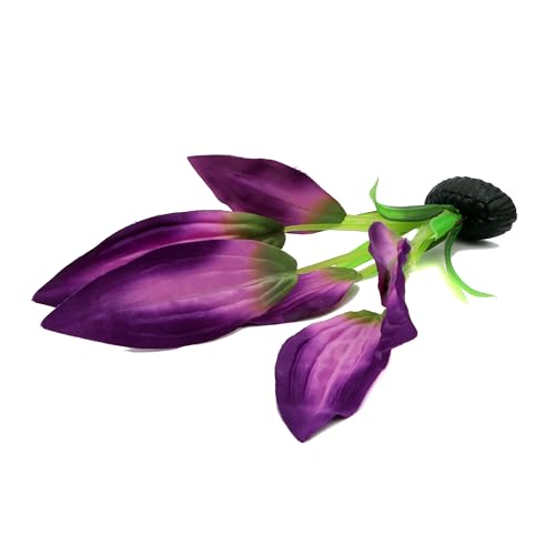 Silk Aquarium Plants for Betta Fish Tank, 2 Pcs 8 Inch Small Silk Aquarium Plant Aquatic Water Grass Decoration, Purple - color: Purple