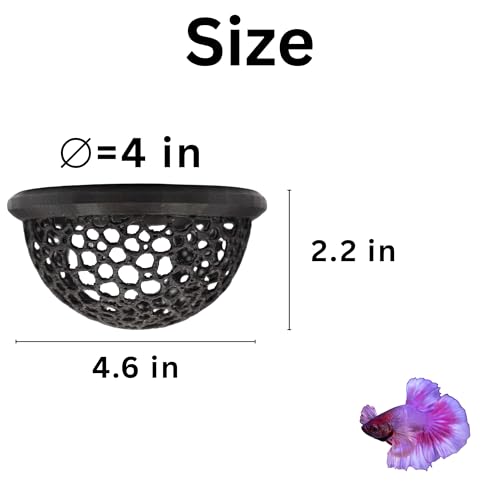 Floating Betta Fish Skins, Betta or Shrimp Feeder, Cave and Hammock, Small Fish Feeding Rings, Aquarium Hiding Feeding Decorative Accessories (Black)