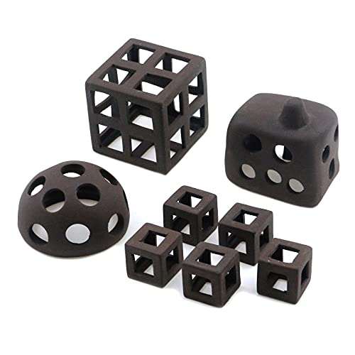 MY MIRONEY 8Pcs Ceramic Shelters Aquarium Ceramic Rock Cave Shelter Shrimp Betta Lizards Hideaway Breeding Cave Cubic Hideout Fish Tank Decor Ornament